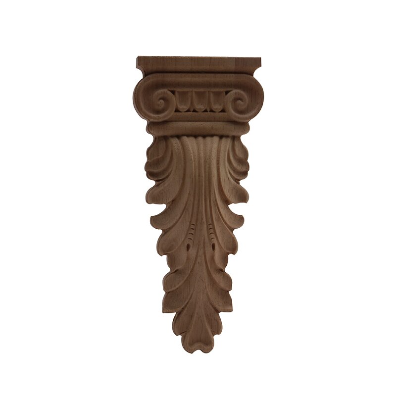 Ornamental Antique Exquisite Wood Carving Lines Stigma Wood Decal Wood Applique Floral Long Leaves Wooden Furniture Feet Cabinet