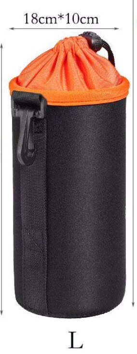 1PC Portable Neoprene Waterproof Soft Video Camera Lens Pouch Bag Case Full Size S M L XL: L