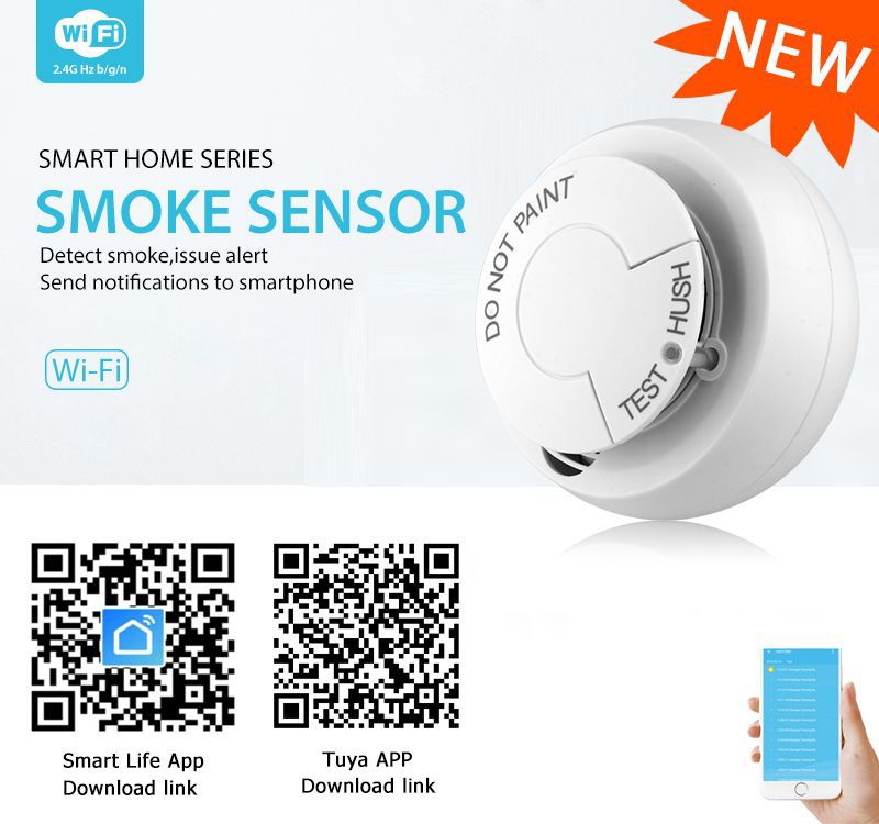 Tuya Clever Heimat, Tuya WiFi Rauchmelder, Rauch Netzwerk Alarm, Heimat Sicherheit Alarm