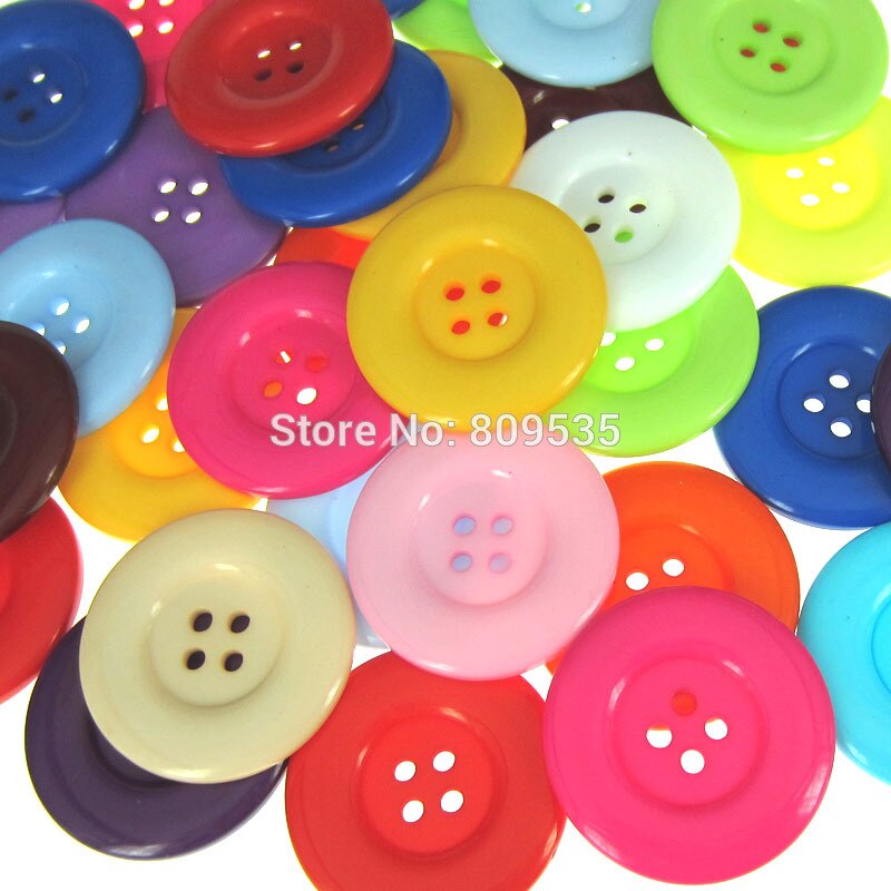 6pcs 1-1/2" 4-Holes resin buttons 38mm round large button for clothing sewing accessory craft scrapbooking