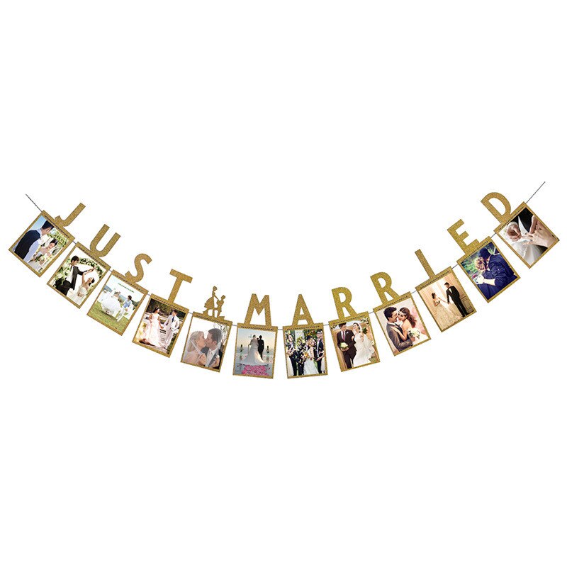Drapeau rétro de la mariée pour être mariée, décoration de mariage, bannière de mariage heureux, banderole de mariage, fête de mariage: Just Married gold