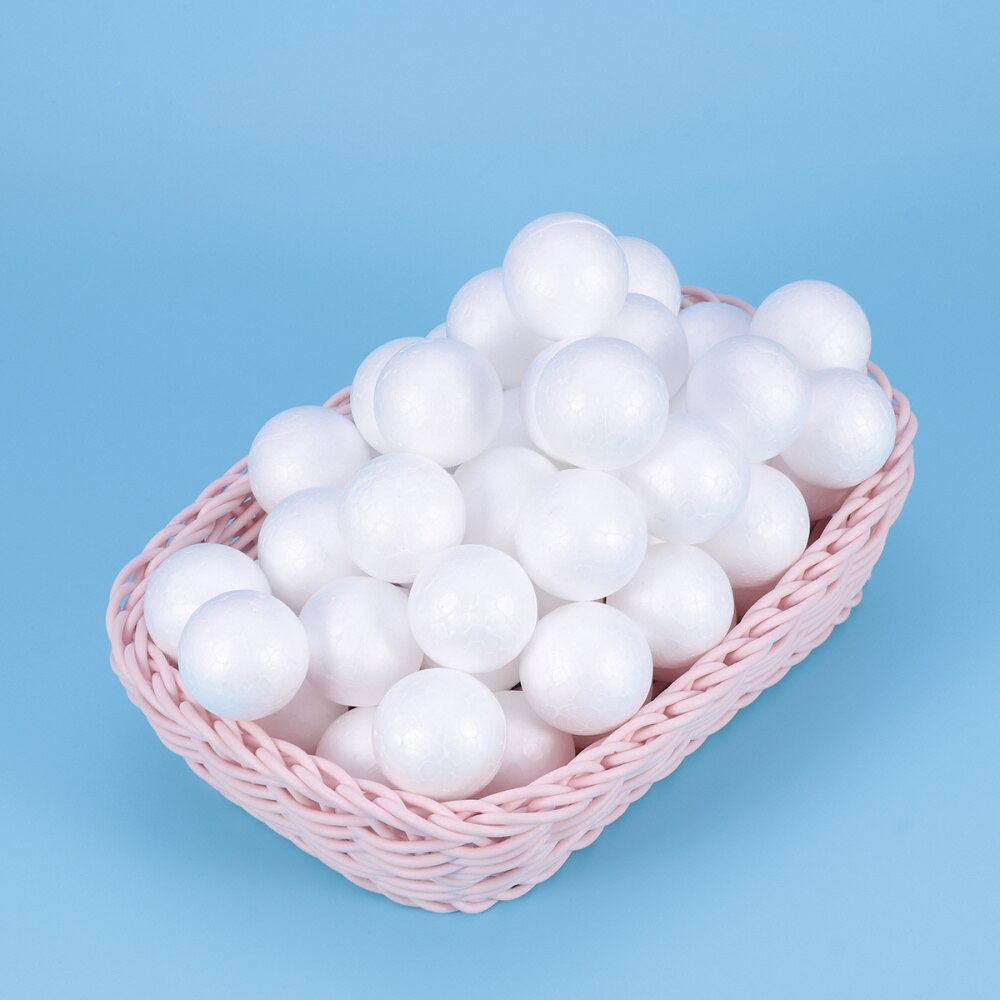 Boules de polystyrène rondes (2cm), 100 pièces, artisanat de modélisation de décoration de mariage, sphère ronde, articles de bricolage (2cm)