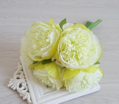 Five-headed royal peony hand tied peony flower European wedding hand tied flower home: green