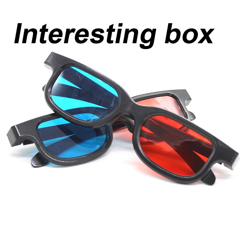 Lunettes 3D en plastique rouge et bleu projecteur d'ordinateur de télévision mobile lunettes stéréoscopiques de film de format gauche et droit général