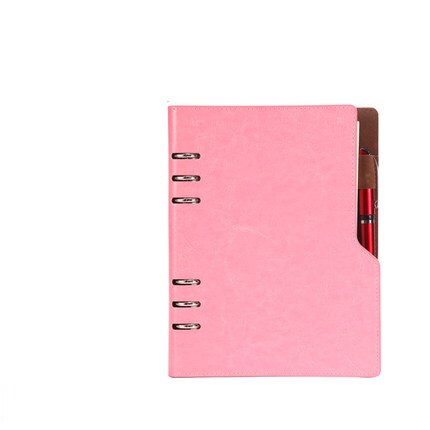 Anteckningsbok  a5 b5 läder bullet journal årsplanerare spiral agenda personlig dagbok pärm fickorganisatör för pappersvaror: Rosa / A5