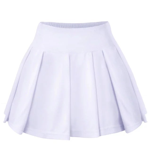 ZMSM Women's Knit Pure Baseline Tennis Skirts Solid Breathable Quick Dry Sports Training Cheerleading Badminton Skirts NM036: White / XXXL