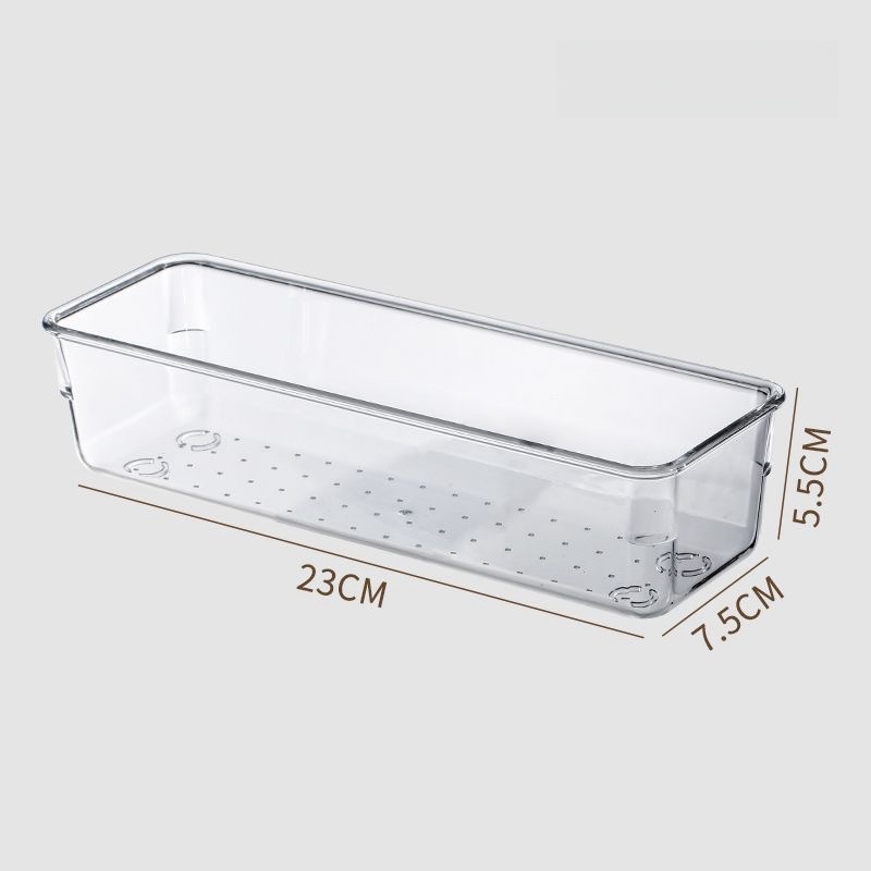 Clear Plastic Drawer Organizers Desk Dividers Bins Home Dresser Office Kitchen Drawer Separator Makeup Jewelry Organization Gadg: Orange