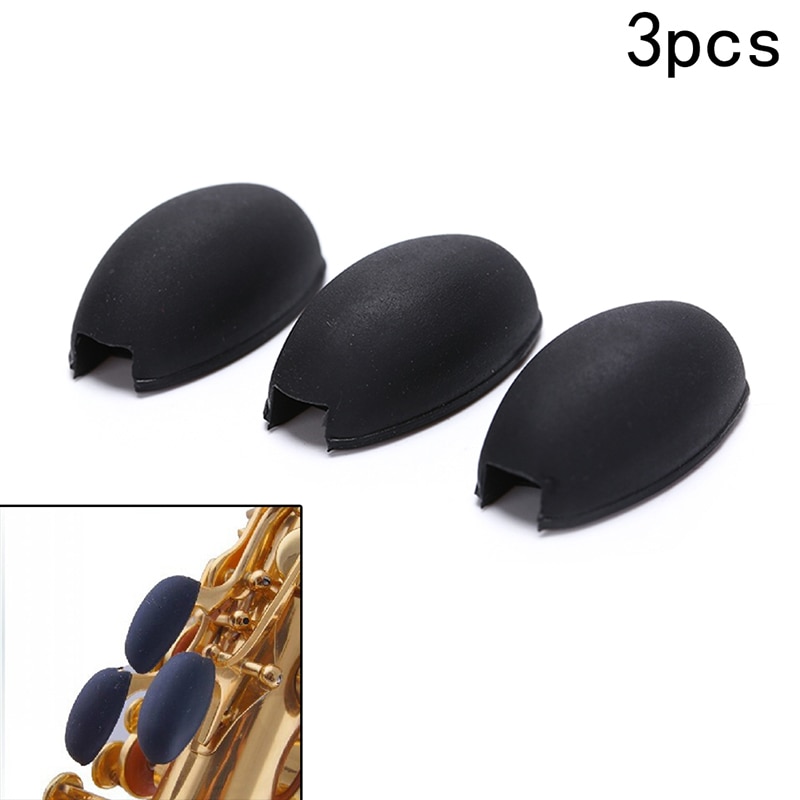 3pcs muziekinstrument saxofoon side key pad zwart rubber hand ondersteuning duim duim sax accessoires