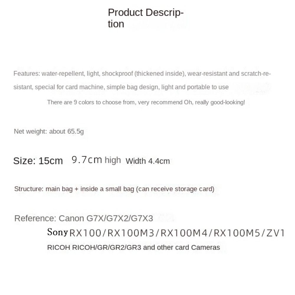 PU Camera Bag Waterproof Shockproof Digital Camera Case Convenient Multi-functional Photography Bag DSLR Camera