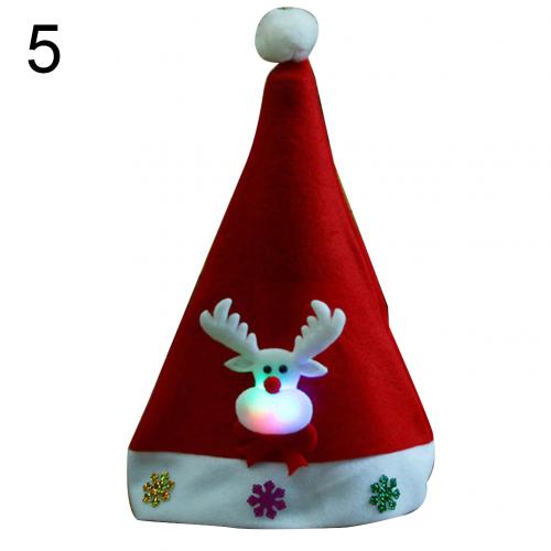 Joyeux noël adulte enfant lumière LED casquette père noël bonhomme de neige Elk chapeau de noël: Adult Elk