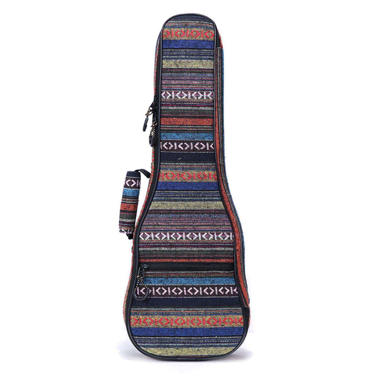 21 tum vadderad bomulls folk bärbar basgitarrväska ukulele fodral box gitarr ryggsäck med dubbel rem