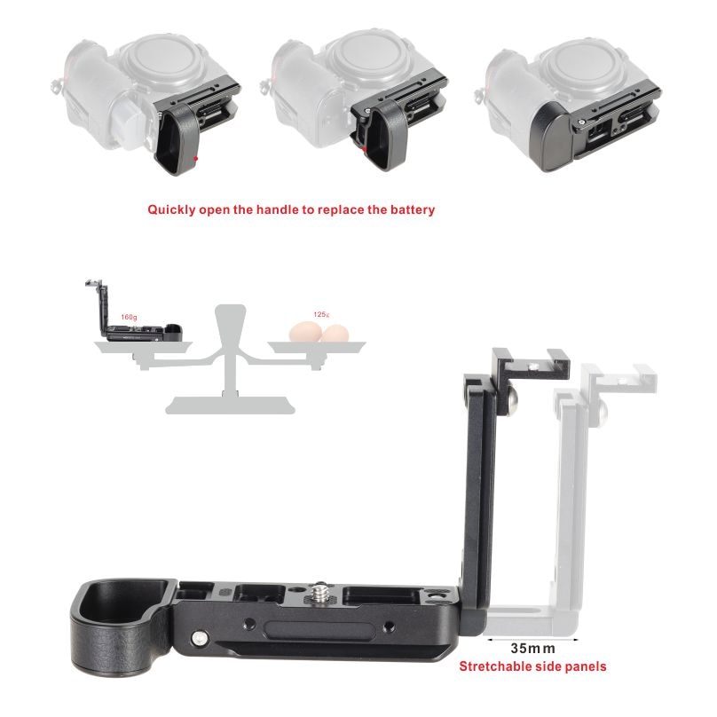 Wepoto  z7 grepp kamera snabbkoppling platthandtag kompatibel med nikon  z5 z6 z6ii z7 z7ii