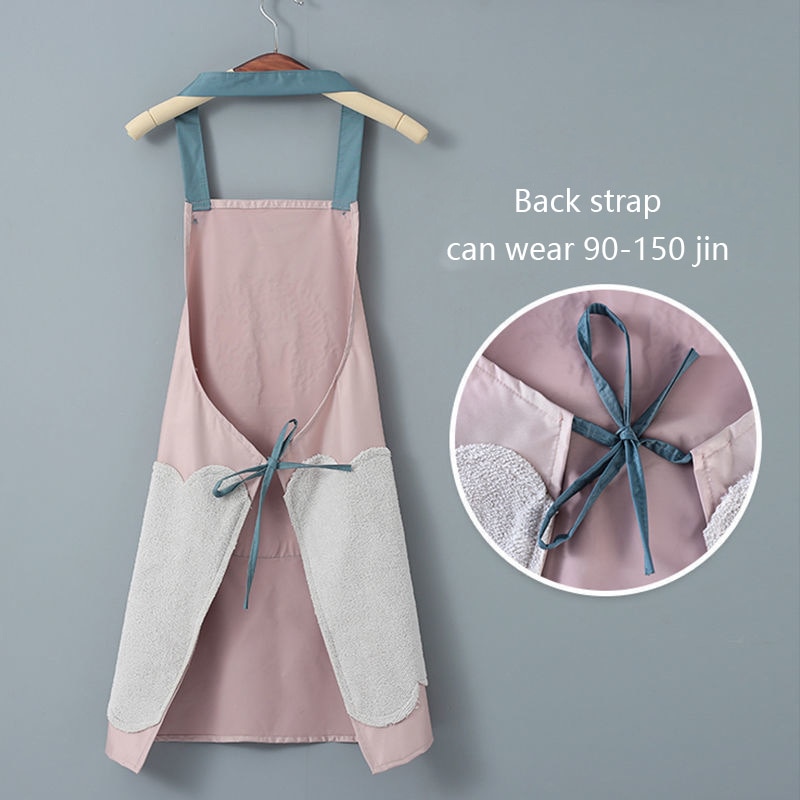 Delantal de cocina para el hogar, limpieza a mano a prueba de aceite, impermeable, para hombres y mujeres, cintura para adultos, monos de café a la , delantal de mano para limpiar