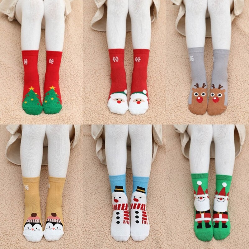 Neue 6 Paare Weihnachten freundlicher Strümpfe Mittel Rohr freundlicher Weihnachten Winter warm Sox Socken