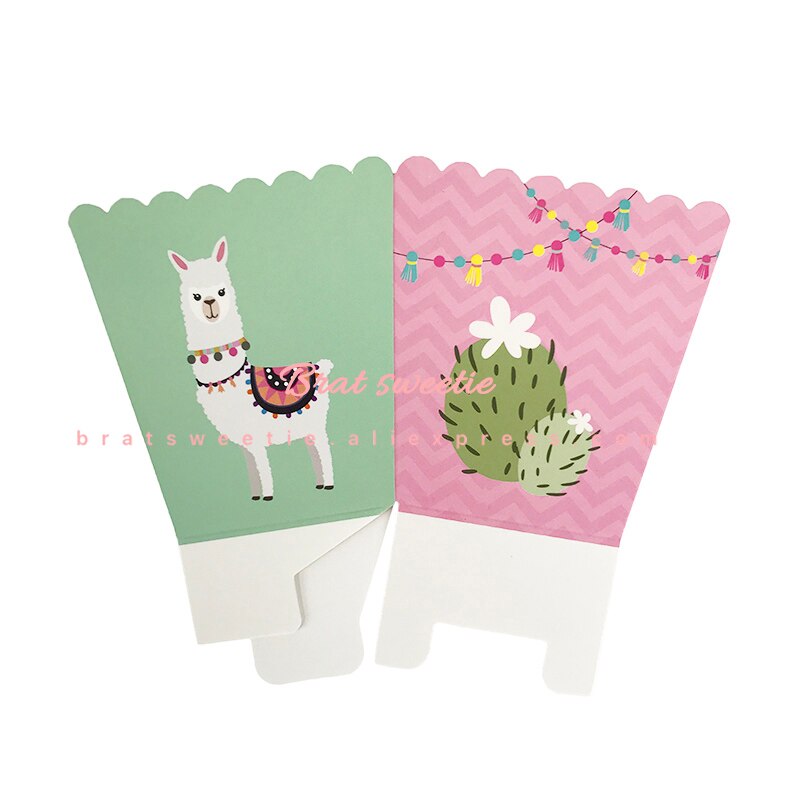 12pcs Mini Llama Popcorn Box for Kids Children Alpaca Theme Birthday Party Baby Shower Party Decoration Supplies Favor