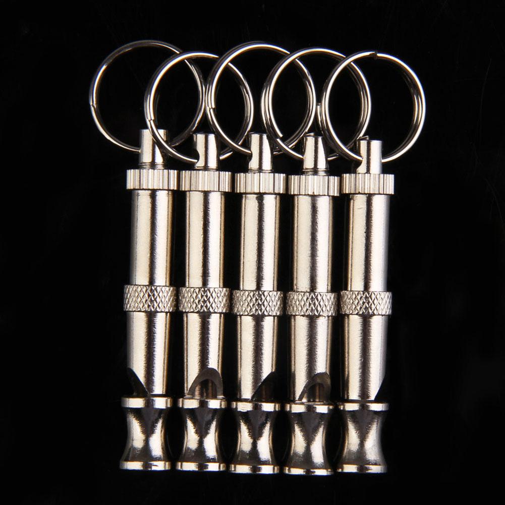 1 Pcs Metal Dog Puppy Whistle Ultrasonic Adjustable Sound Key Training Sound Whistle Sound With Keychain For Dog Pet