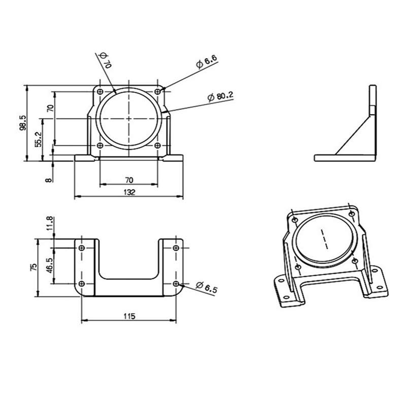 CNC Parts 90ST Mounting Servo Motor Horizontal Bracket Holder fitted for DIY AC 90st M02430/M04025/M03520 servomotor