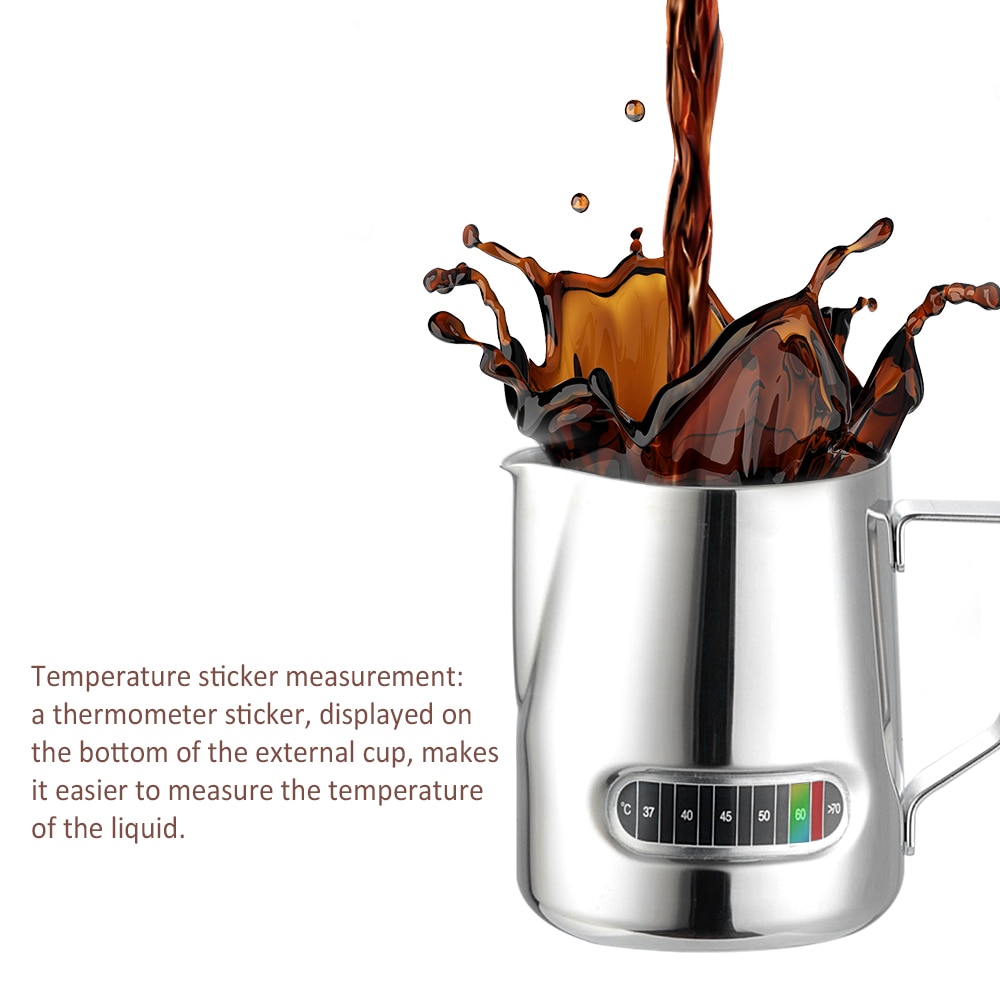 600ml ruostumatonta terästä maidonvaahdotus kannu kannu kahvi maitomukit vetää kukka kuppi barista latte art cappuccino valmistajan lämpötila