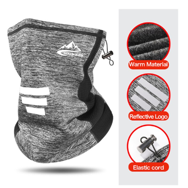 Bandana de ciclismo para hombre, pañuelo resistente al viento, grueso y cálido, elástico, ajustable, reflectante nocturno, para exteriores, Invierno: hemp gray
