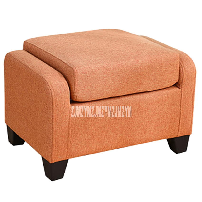 Modern Minimalist Square Stool Bedroom Shoe Stool Solid Wood Fabric Shoe Stool Home Low Stool Sofa Stool Living Room