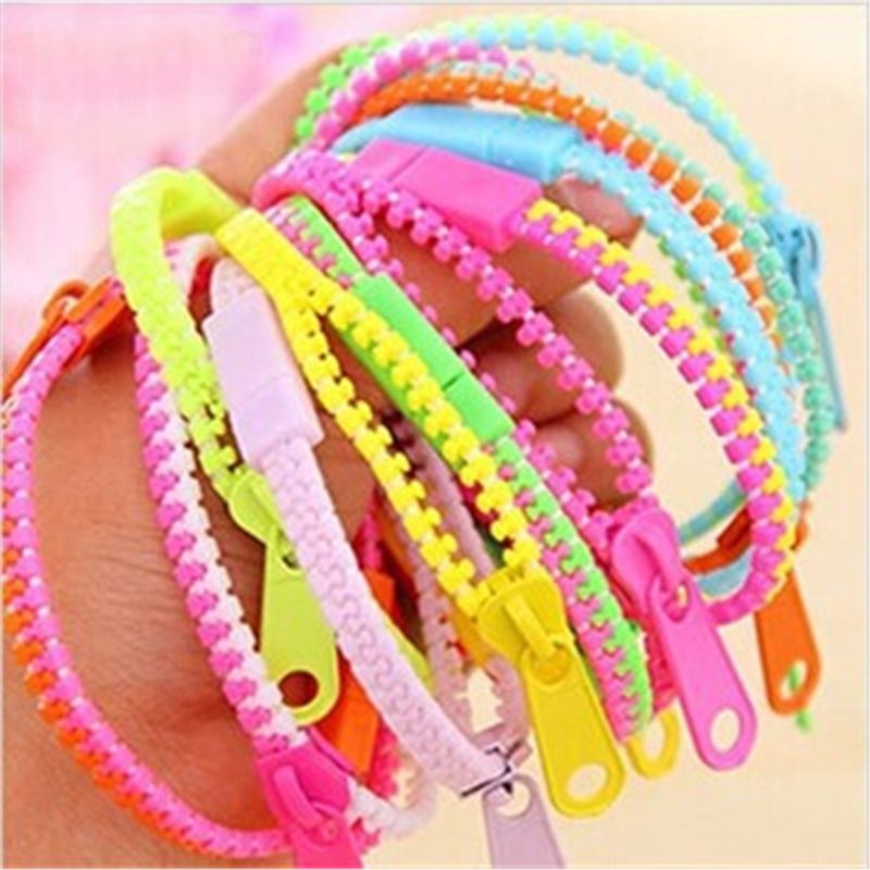 Juego de 12 pulseras con cremallera para niños, Set de 12 pulseras sensoriales de 7,5 pulgadas, colores neón, Kit de cumpleaños, recuerdos de para niños