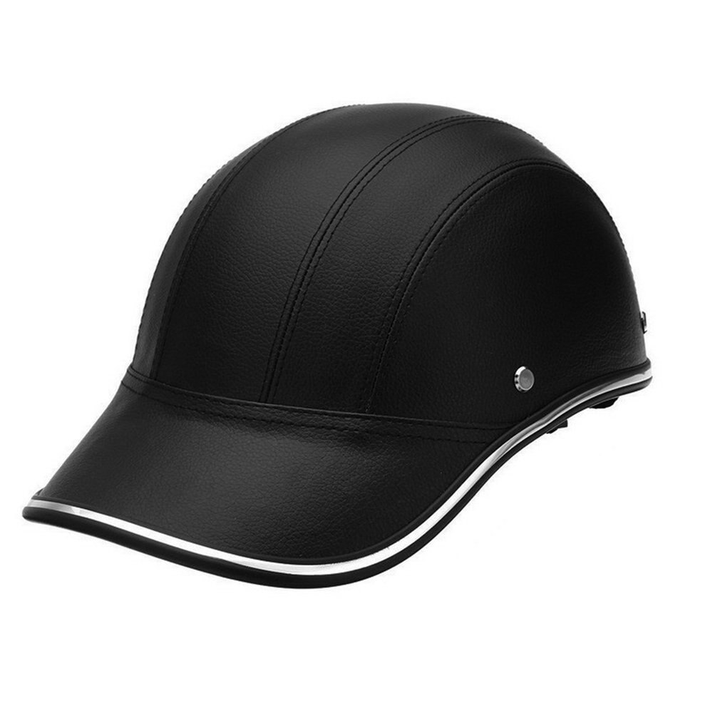 Baseball Kappe Stil Motorrad Halb Helm Sicherheit Harte Hütte Für Cafe Rennfahrer Zerhacker Rolle Halbe Gesicht Jahrgang Sommer Kappe: Schwarz