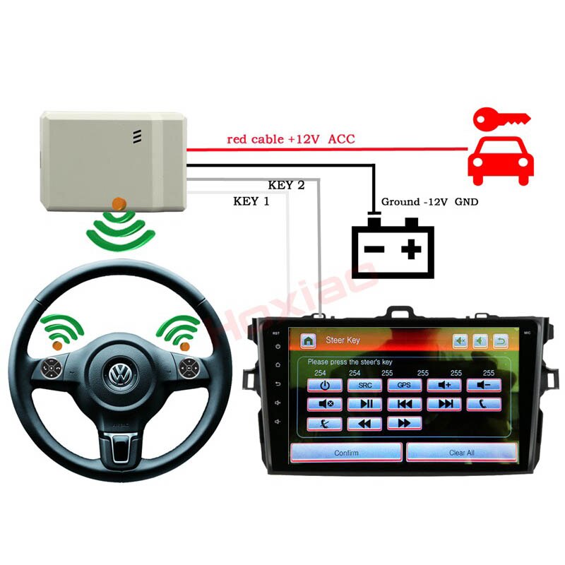 Hoxiao 10 Sleutel Auto Stuurwiel Afstandsbediening Controller Muziek Draadloze Dvd Gps Universele Auto Radio Afstandsbediening Knoppen