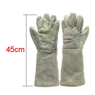 500 Degree High Temperature Resistant Gloves Flame retardant Fireproof Anti-scalding Industry Labor Safety Heat insulated Gloves: 1 pair length 45cm