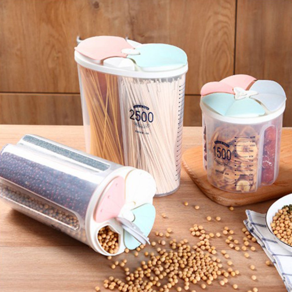 Kitchen Cereal Storage Box With Sealed Cereal Bucket Plastic Container Food Storage Jar Household Accessories
