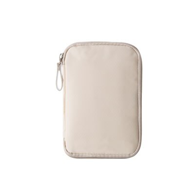 Small Casual Clutch Wallets Nylon Double Zipper Travel Men Passports ID Cards Holder Organizer: beige Size S