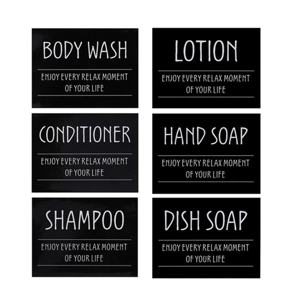 4pcs/set Bottle Label Sticker Household Shampoo Conditioner Bottle Label Waterproof Soap Shower Gel Dispenser Label Sticker
