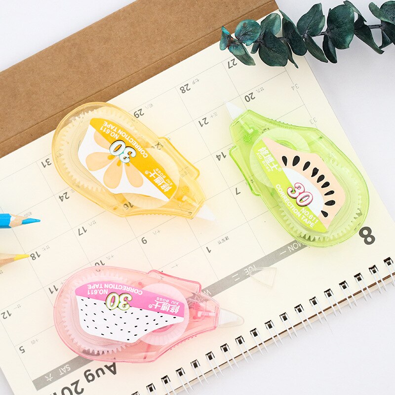 DL Corea del Sur creativa fruta de papelería pequeña fresca con material modificado de oficina para estudiantes con corrección de error correctio