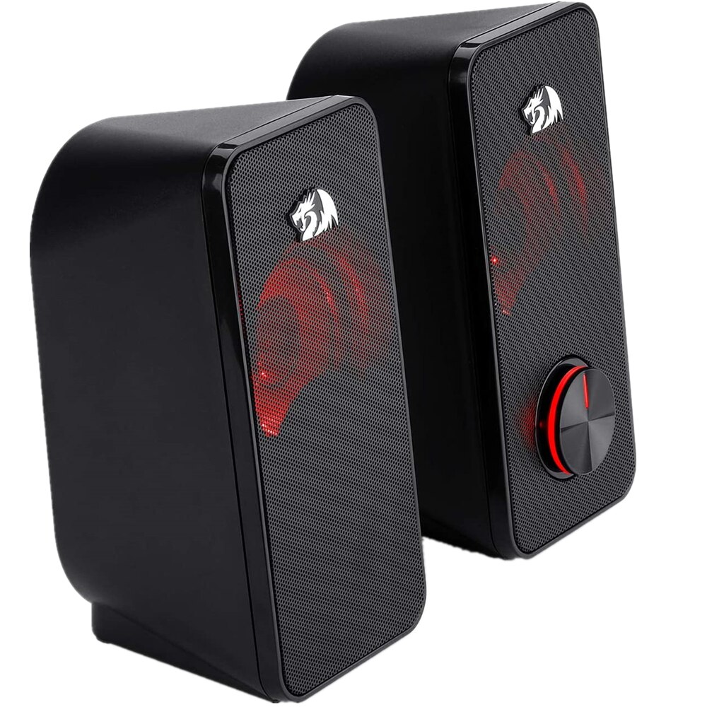 Redragon-altavoz para juegos de PC GS500 USB 3,5mm, altavoz para ordenador de escritorio de graves estéreo de 2,0 canales, color negro