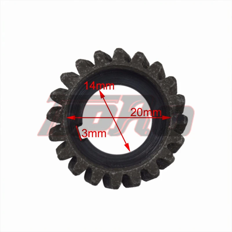 TDPRO Black 20Teeths Wheel Gears Motorized Bicycle Bike Gear Box Bevel Pinion For 49cc 60cc 66cc 80cc 2-Stroke Engine Bikes