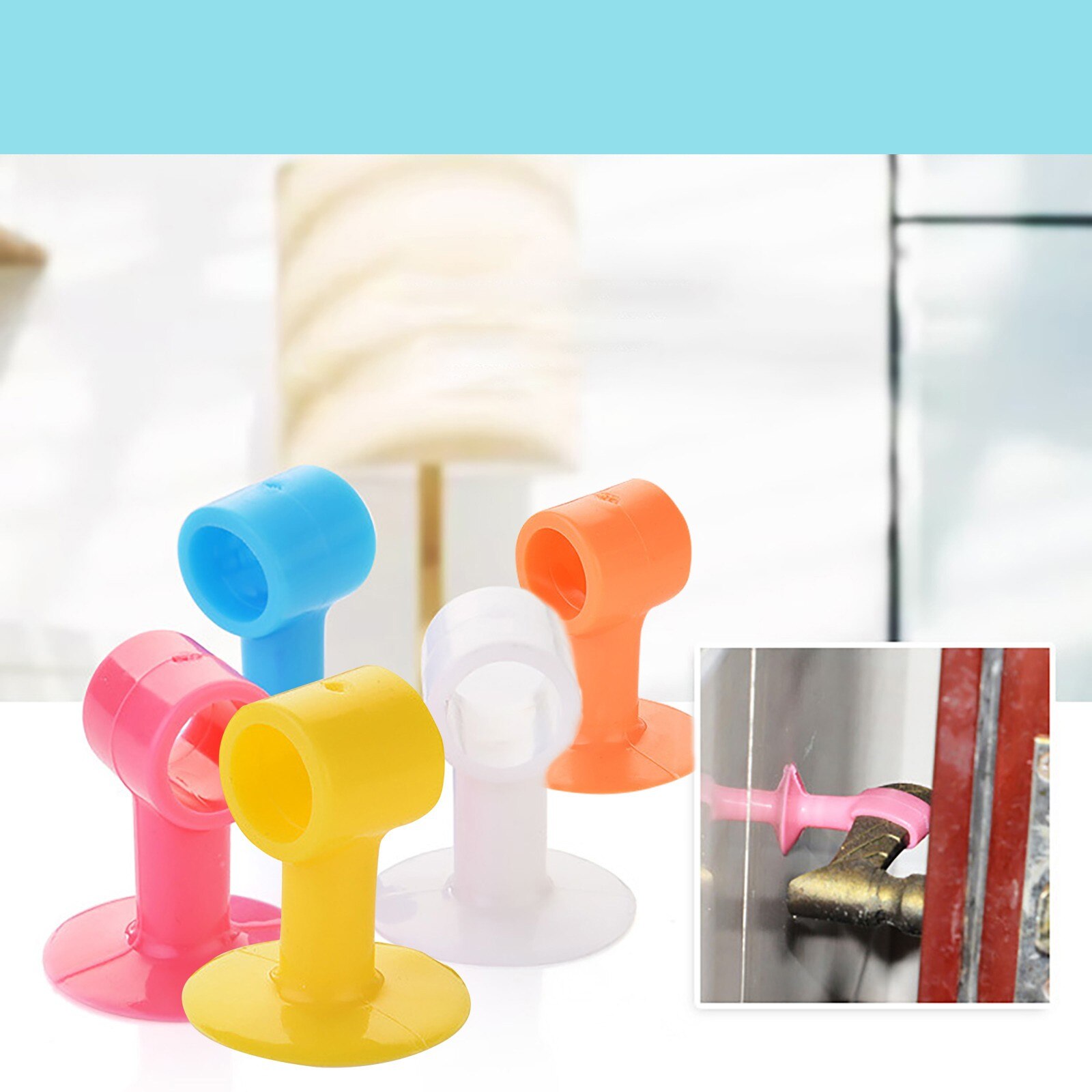 Pomo de silicona para puerta Protector de pared Savor, antigolpes, tope de silicona para manija de puerta, para mesa de cocina, decoración del hogar #50