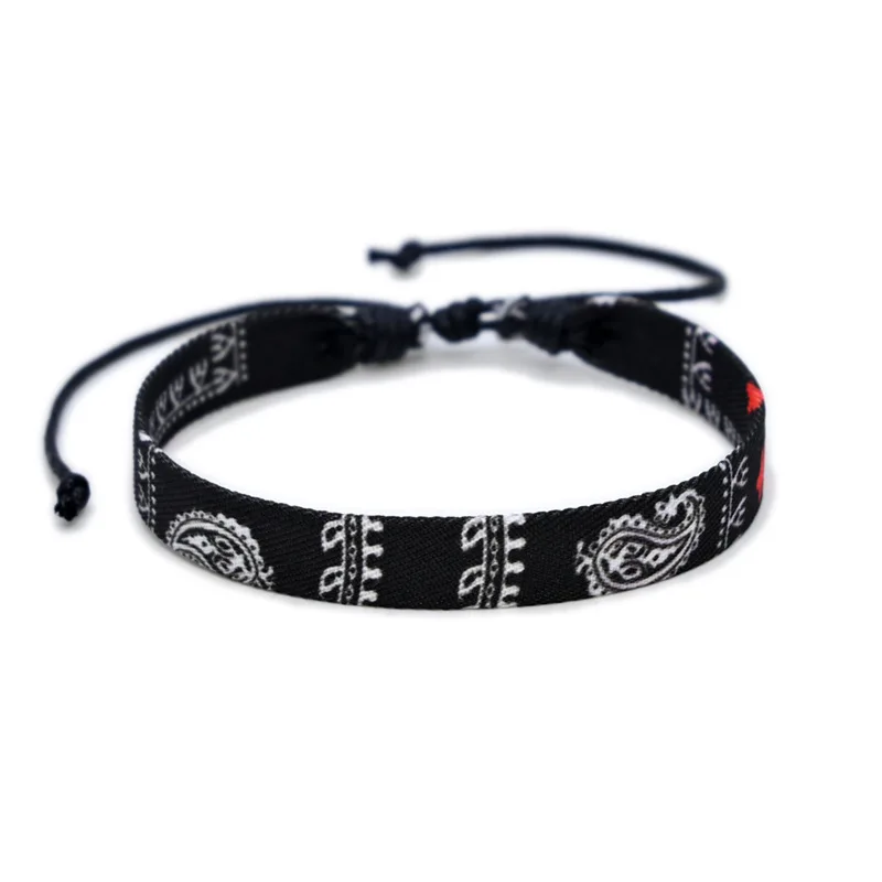 Pulsera tejida estilo bufanda árabe para mujeres y hombres, pulseras envolventes de colores con puntos ondulados étnicos hechos a mano, joyería de de verano para parejas: 17 cm / Marrón rojizo