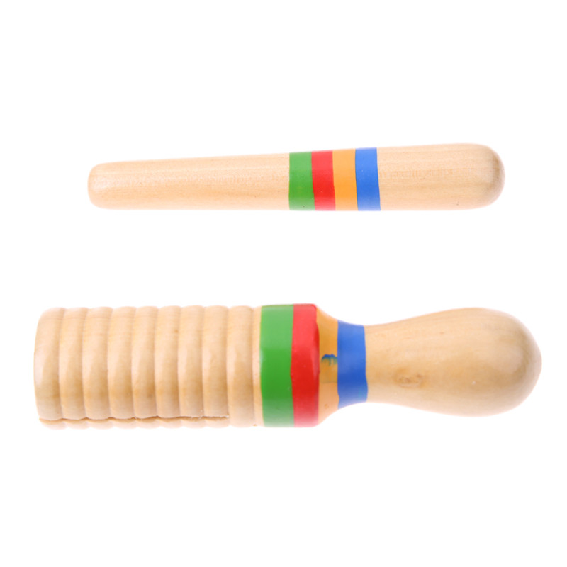 Tubo de sonido para niños, Juguete Musical con sonido de cuervo de madera, un solo hilo de percusión de anillo, instrumento Musical de juguete, juguetes educativos para bebés