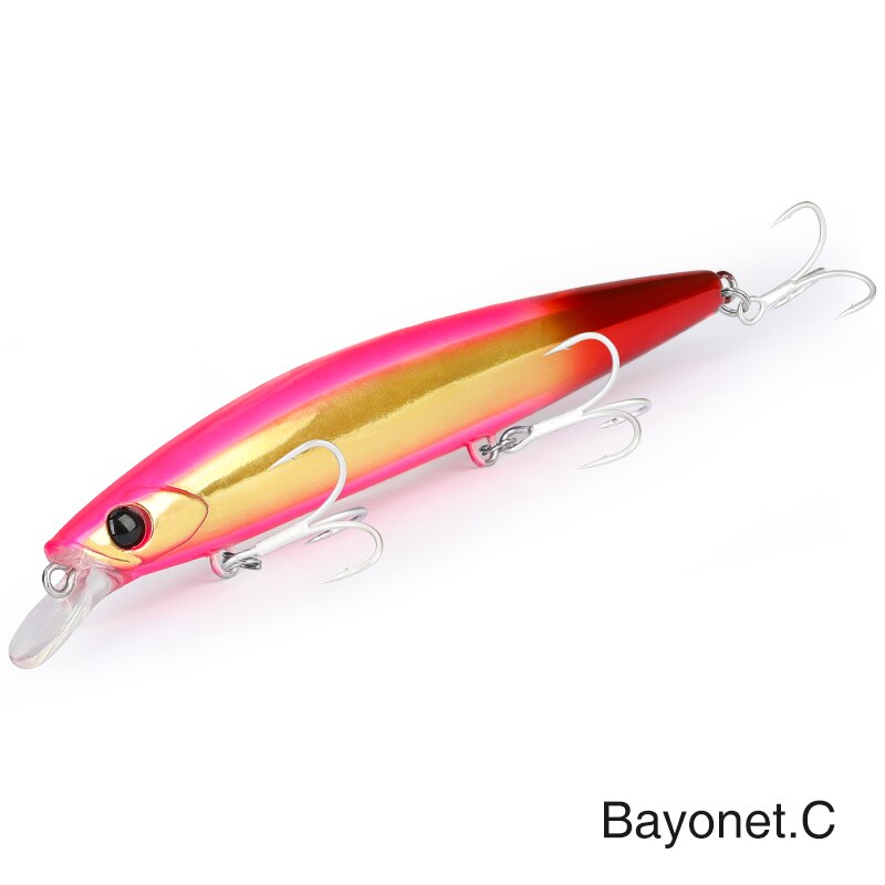 TSURINOYA 135S Fishing Lure tonący Minnow BAYONET 135mm 26.4g słonowodne długie rzucanie profesjonalne przynęty Seabass twarde przynęty: BAYONET 135S-C