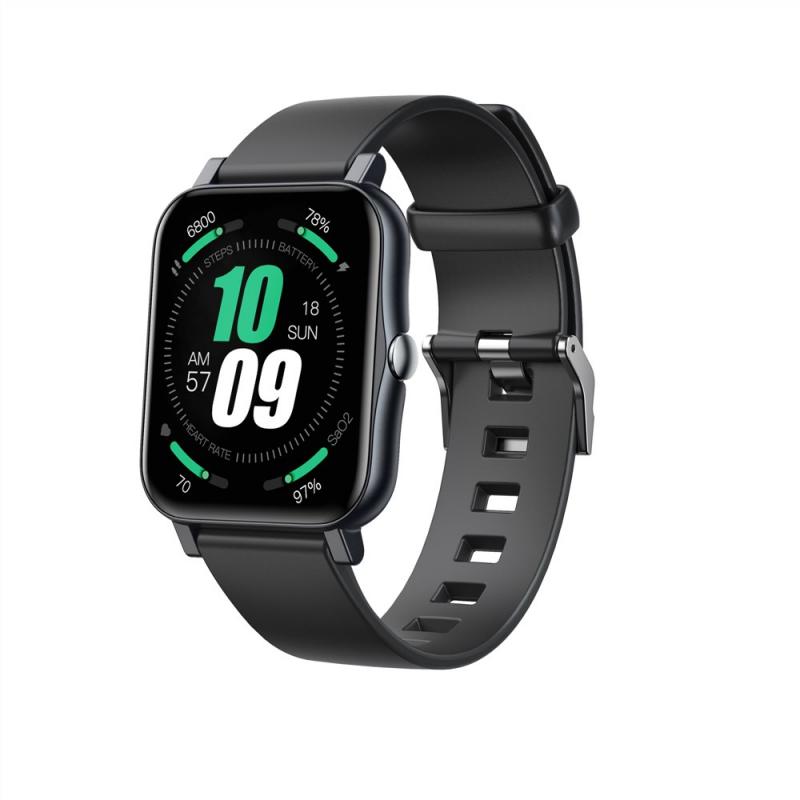 S80 Clever Uhr Männer Voller berühren Fitness Tracker IP67 Wasserdichte Frauen Smartwatch Für IOS Android: Schwarz