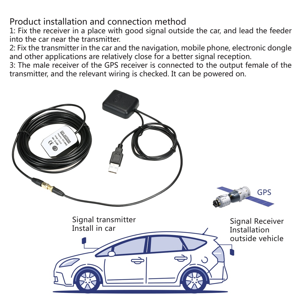 Auto GPS Signaal Antenne Versterker Booster met GPS Ontvanger + Zender 30DB voor Telefoon Navigator Auto Accessoires