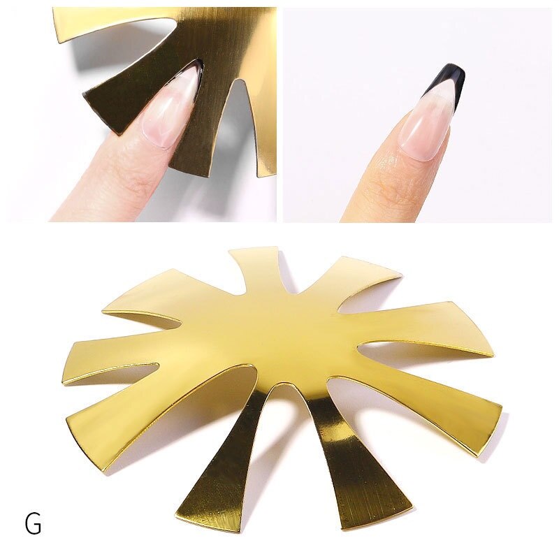 Easy French Smile Cut V Line Almond Shape Tips Manicure Edge Trimmer Nail Cutter Acrylic Pink White French Nails Accessories: FG-G