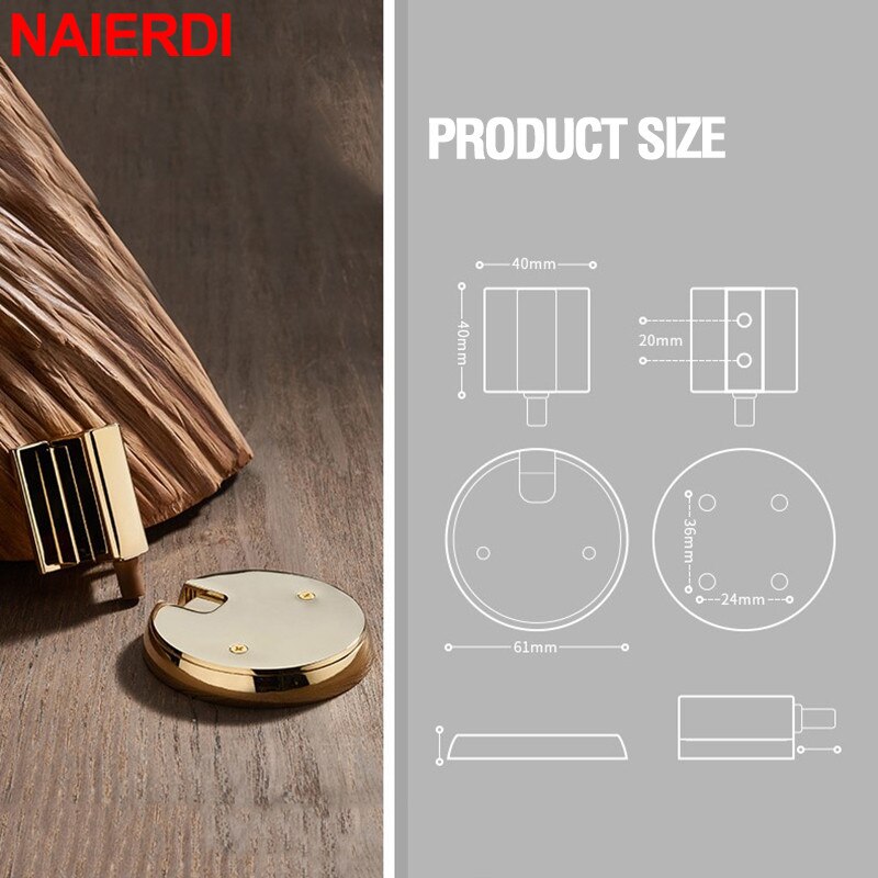 NAIERDI Windproof Mechanical Self-Locking Door Stopper With Adjustable Height Hidden Mounting Heavy Duty Door Stop Hardware