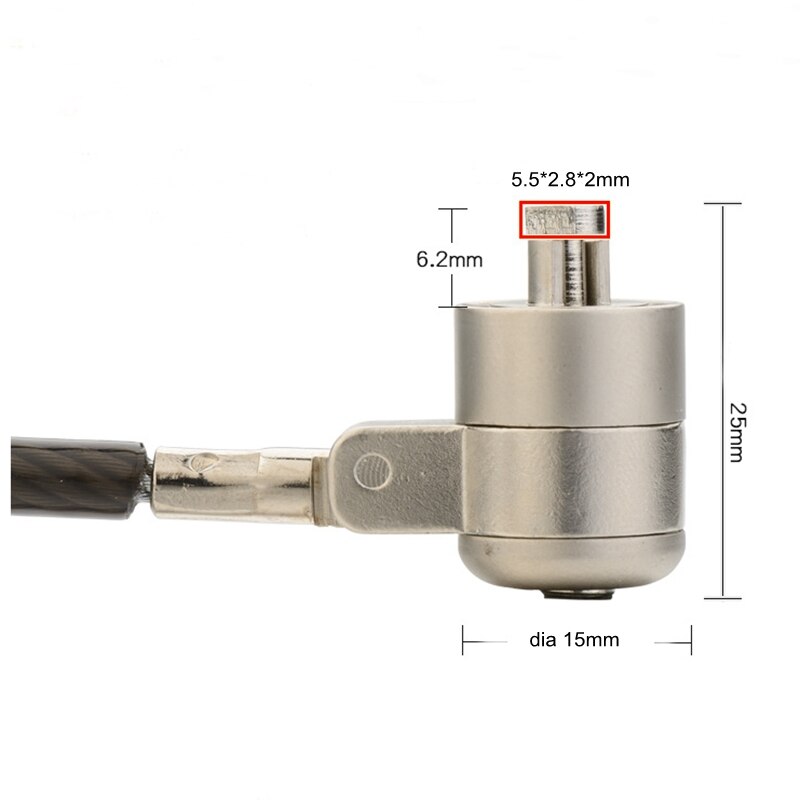 Anti-Theft Notebook Laptop PC Computer Desk Key Security Lock Chain Cable With 2 Keys Laptop Cable Lock