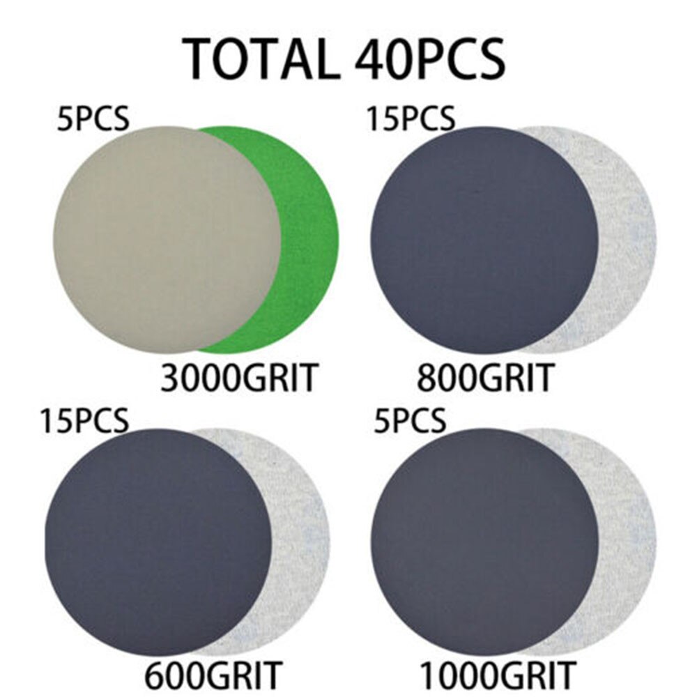 3Inch Sandpaper Discs 75mm Hook And Loop Polish Sheets Silicon Carbide