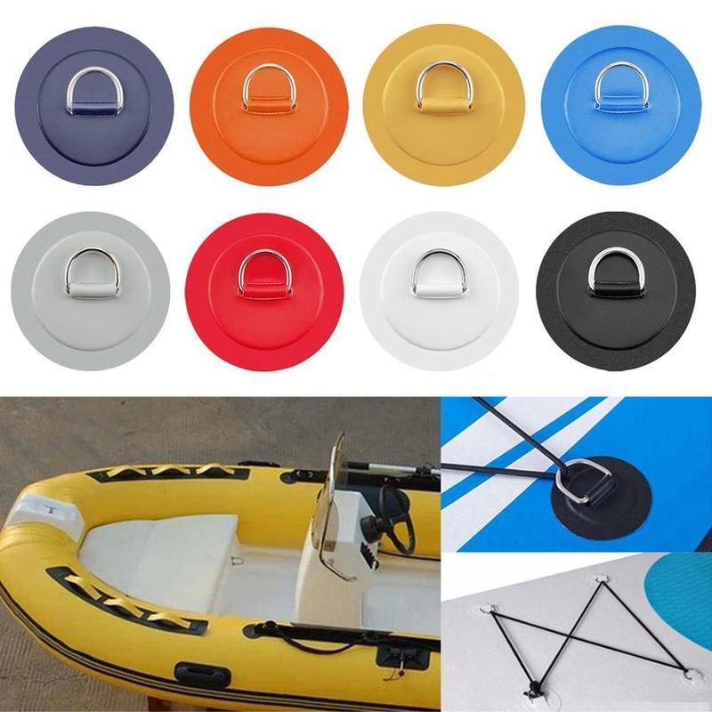 4.3inch 11cm Stainless Steel D Ring Pad/Patch With Glue for PVC Inflatable Boat Raft Dinghy Canoe Kayak Surfboard SUP Tie