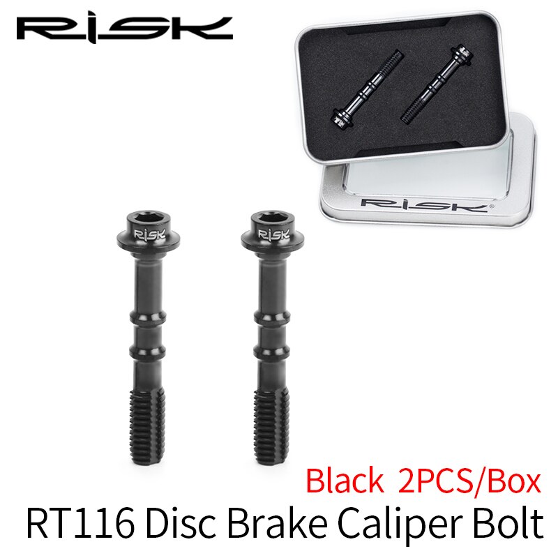 RISK-tornillos de titanio para fijación de frenos de disco de bicicleta, pinza hidráulica de aceite, manivela: Caliper Bolt-Black