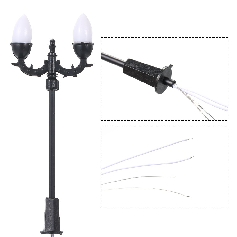 20 stücke Weiß Modell Straße Lichter Bausatz Layout Laternenpfahl Zug Garten Spielplatz Landschaft LED Lampe Beleuchtung 1:100 skala 70mm DIY Spielzeug