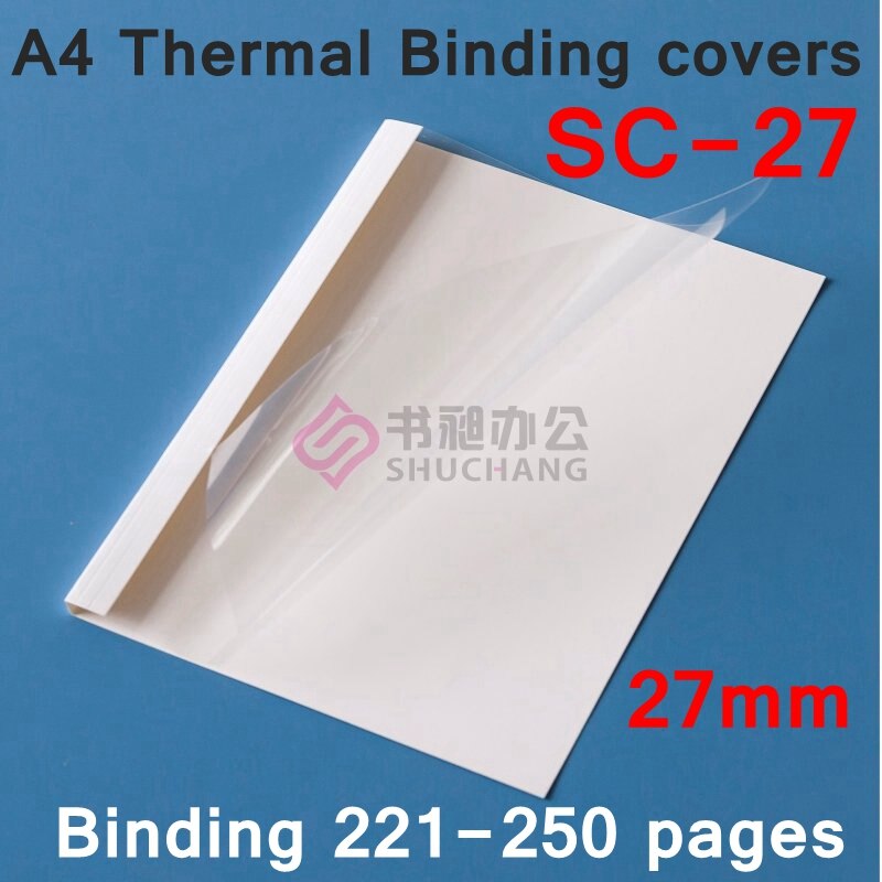 10 stk / parti sc -27 termisk bindingsomslag  a4 limbindingsomslag 27mm (220-250 sider) termobindende maskindæksel