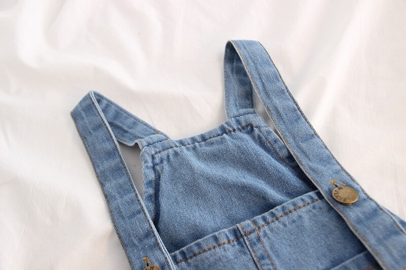 frühling Sommer freundlicher Overall Baby Jungen und Mädchen Denim Hosen freundlicher Strumpf Große Tasche Jeans Mädchen Hosen Art Jeans