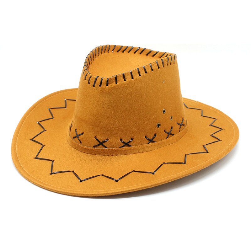 Summer Western men Fedoras Cowboy Hat Suede Cowboy Hat For Gentleman Cowgirl Jazz Cap With Gentleman Suede Sombrero Cap: 07